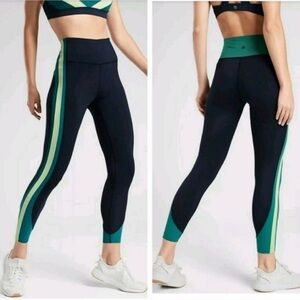 Athleta crunch, 7/8 tight XS, multi colored striped workout leggings